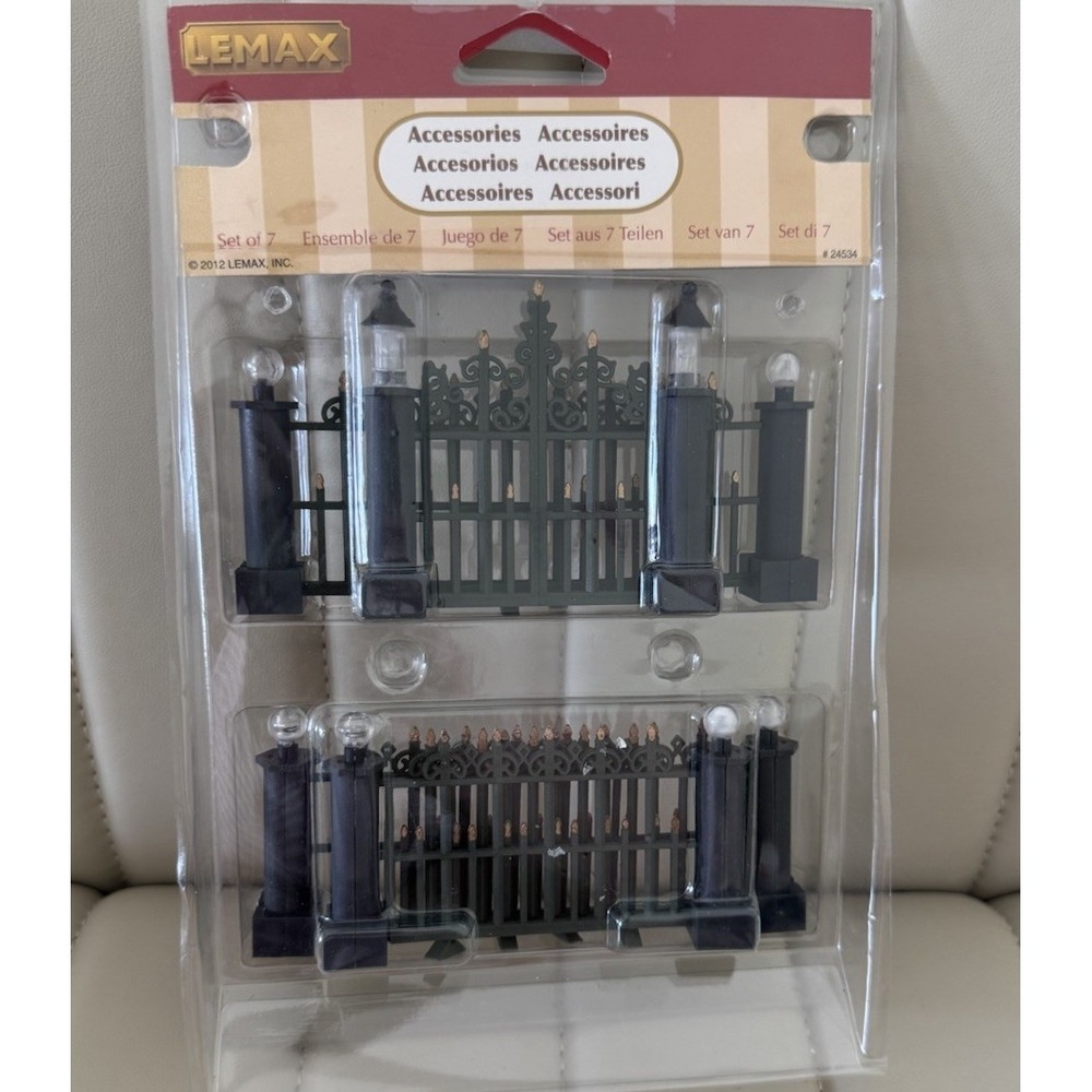 New Lemax Lighted Wrought Iron Fence Accessory #245534 - 2012